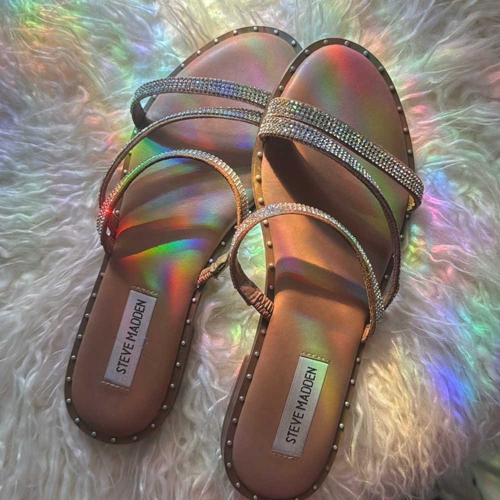 Steve Madden Slip on Rhinestone Sandals